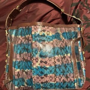 Sharif watersnake handbag blue purple brown